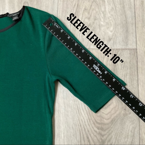 Ann Taylor Hunter Green Blouse, Shirt with back Bow, Bodycon Petite XS - Picture 12 of 13